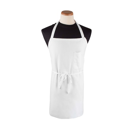 John Ritzenthaler Bib Apron Chef White With Pencil Pocket, PK12 CLBIAWH